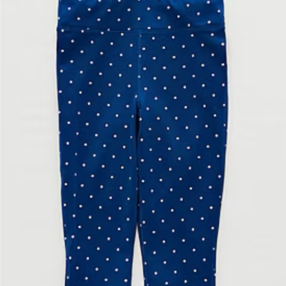 Xersion Navy Polka Dot Capri Leggings